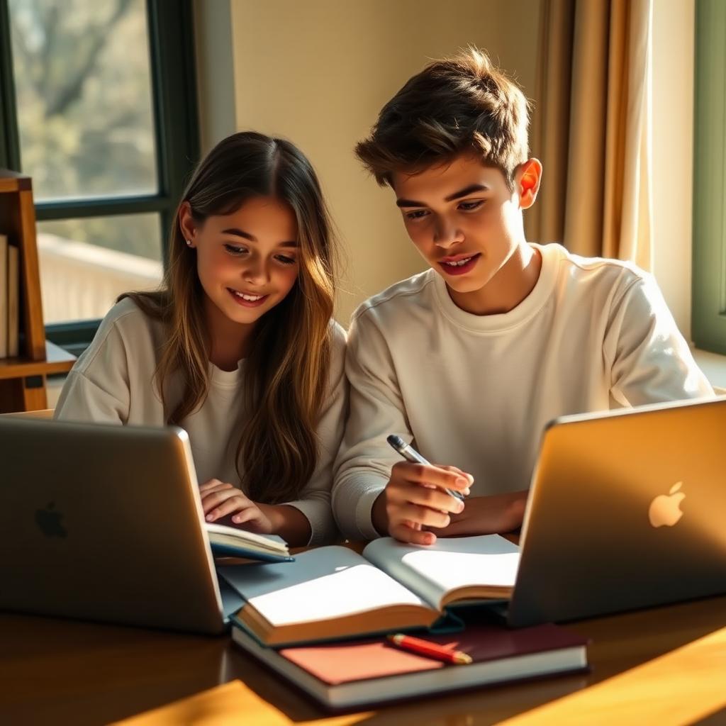 Teens budgeting and planning together